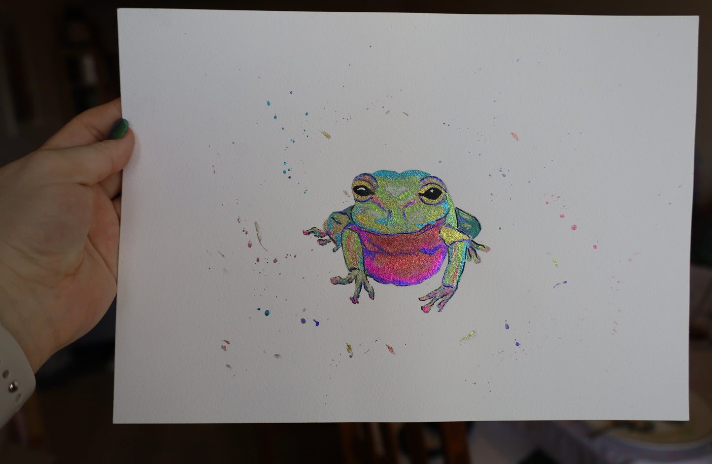 Original Watercolour - Flashy Frog