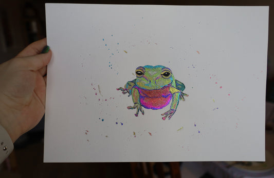 Original Watercolour - Flashy Frog